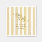 Oh Baby Elegant Script & Stripes Baby shower Servet (Voorkant)