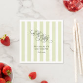 Oh Baby Elegant Script & Stripes Baby shower Servet (Insitu)