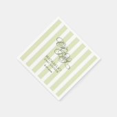 Oh Baby Elegant Script & Stripes Baby shower Servet (Hoek)