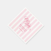 Oh Baby Elegant Script & Stripes Baby shower Servet (Hoek)
