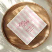 Oh Baby Elegant Script & Stripes Baby shower Servet