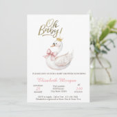 Oh Baby Elegant Swan Bow Crown Flowers  Kaart (Staand voorkant)