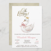 Oh Baby Elegant Swan Bow Crown Flowers  Kaart (Voorkant / Achterkant)