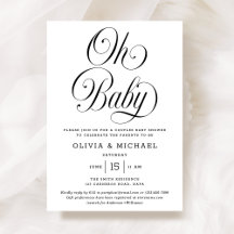 Oh Baby Elegante Script Z&W Neutrale Baby Shower