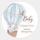 Oh Baby Elephant in Hot Air Balloon Stickers (Voorkant)