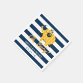 Oh Baby Elephant Navy Blue Stripes Baby shower Servetten (Hoek)