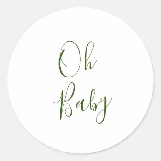 Oh Baby Envelope Ronde Sticker (Voorkant)