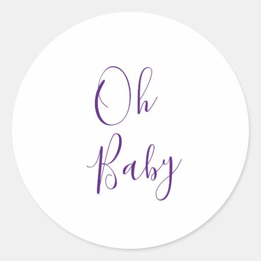 Oh Baby Envelope Ronde Sticker (Voorkant)