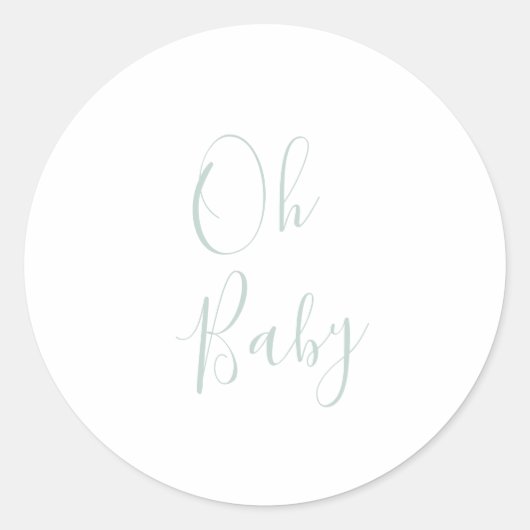Oh Baby Envelope Ronde Sticker (Voorkant)