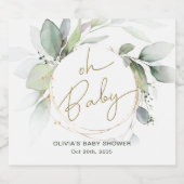 Oh Baby Eucalyptus Baby shower Sparkling Wijnetiket (Enkel label)