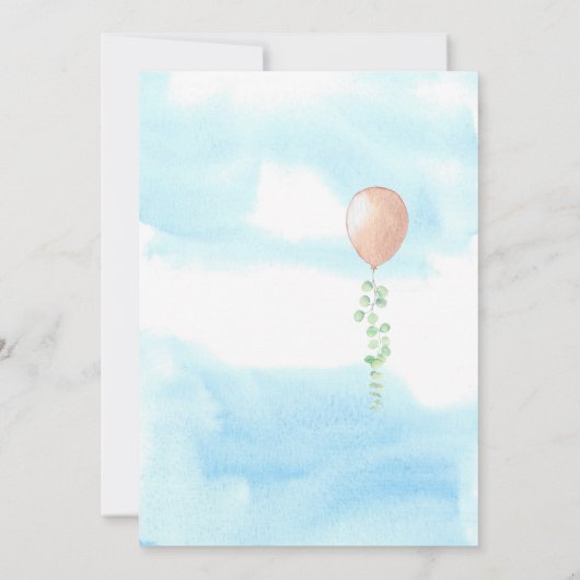 Oh Baby Eucalyptus ballon Neutraal Baby shower Kaart (Achterkant)