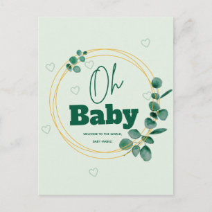 Oh Baby Eucalyptus Bladeren Baby Borrel Briefkaart