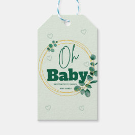 Oh Baby Eucalyptus Bladeren Baby Shower Cadeaulabel