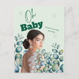 Oh Baby Eucalyptus Leaves  Baby Shower Briefkaart
