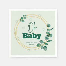 Oh Baby Eucalyptus Leaves Baby Shower Servet