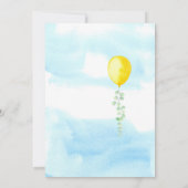 Oh Baby Eucalyptus Yellow Ballon Baby shower Kaart (Achterkant)