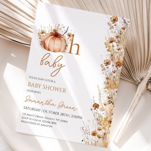 Oh Baby Fall Baby Shower Kaart