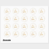 "Oh Baby" Faux Gold Foil Confetti, Baby shower Ronde Sticker (Vel)