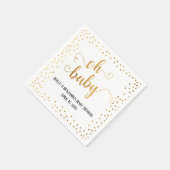 "Oh Baby" Faux Gold Foil Confetti, namen en datum Servet (Hoek)