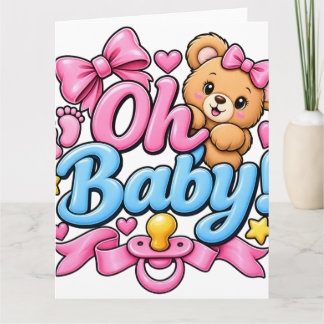 Oh Baby! Feestelijke Baby Shower Ontwerp Bedankkaart