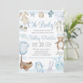 Oh Baby! Feestelijke babyborrel voor een jongen Kaart (Staand voorkant)