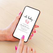 Oh Baby Feet Pink Shower Kaart