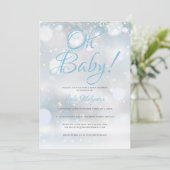 Oh Baby First Snowflakes Baby shower / Sprinkle Kaart (Staand voorkant)