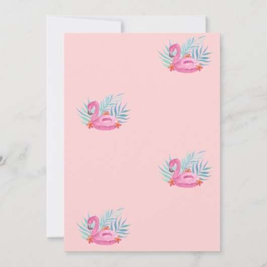 Oh Baby Flamingo Baby shower Kaart (Achterkant)