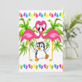 Oh Baby Flamingo Douche / Adoptie Uitnodiging (Staand voorkant)