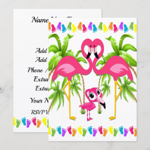 Oh Baby Flamingo Douche / Adoptie Uitnodiging