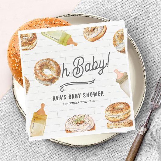 Oh Baby Flessen & Bagels Baby shower Brunch Servet