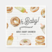 Oh Baby Flessen & Bagels Baby shower Brunch Servet (Voorkant)