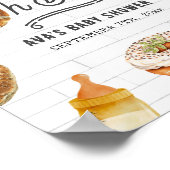 Oh Baby Flessen & Bagels Baby shower Welkom Poster (Hoek)