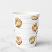 Oh Baby Flessen & Bagels Roze Baby shower Brunch Papieren Bekers (Rechts)