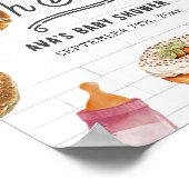 Oh Baby Flessen & Bagels Roze Baby shower Welkom Poster (Hoek)
