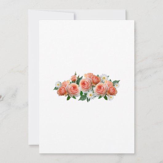 "Oh baby" Floral Abriot Rozen Baby shower Save The Date (Achterkant)