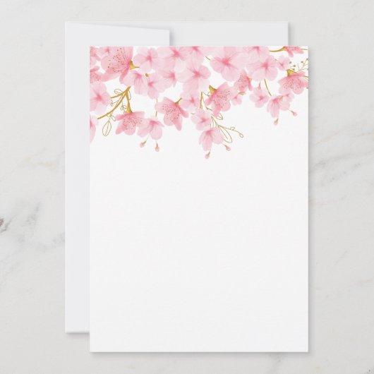 Oh Baby Floral Baby Shower Cherry Blossom Kaart (Achterkant)