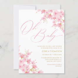 Oh Baby Floral Baby Shower Cherry Blossom Kaart
