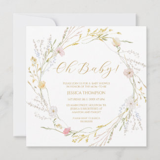Oh Baby Floral Baby Shower Spring wildflowers Kaart
