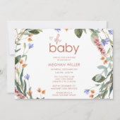 Oh Baby Floral Baby shower Uitnodiging (Voorkant)