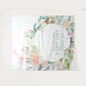 Oh Baby Floral Botanische krans Baby shower Wandkleed (Voorkant (horizontaal))