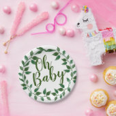 Oh baby florale groenery baby shower bord (Feest)