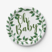 Oh baby florale groenery baby shower bord (Voorkant)