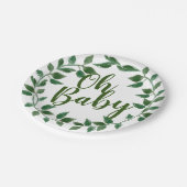 Oh baby florale groenery baby shower bord (Gekanteld)