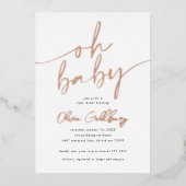 Oh Baby Folie Baby shower Uitnodiging (Voorkant)