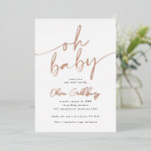 Oh Baby Folie Baby shower Uitnodiging (Staand Voorkant)