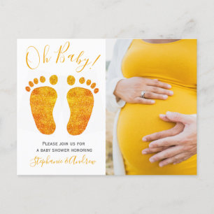 Oh Baby Foto Couples Baby shower Uitnodiging Briefkaart