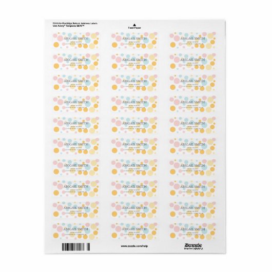 Oh Baby Fun Polka Dots Baby shower Label (Full Sheet)