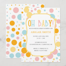 Oh Baby Fun Polka Dots Baby shower Uitnodigen Kaart