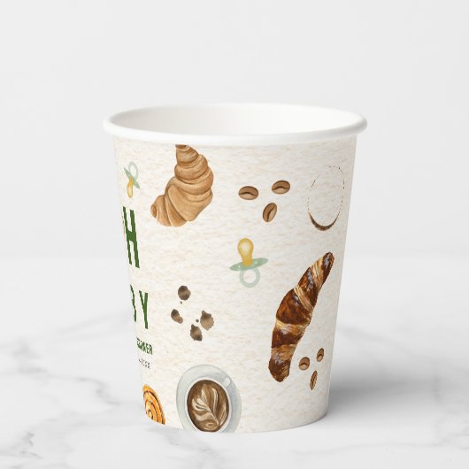 Oh Baby gebak & fopspenen Baby shower Papieren Bekers (Achterkant)